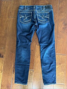 Silver Jeans Suki Jeggings Dark Wash Denim Jeans with Contrast Stitching W33/L31